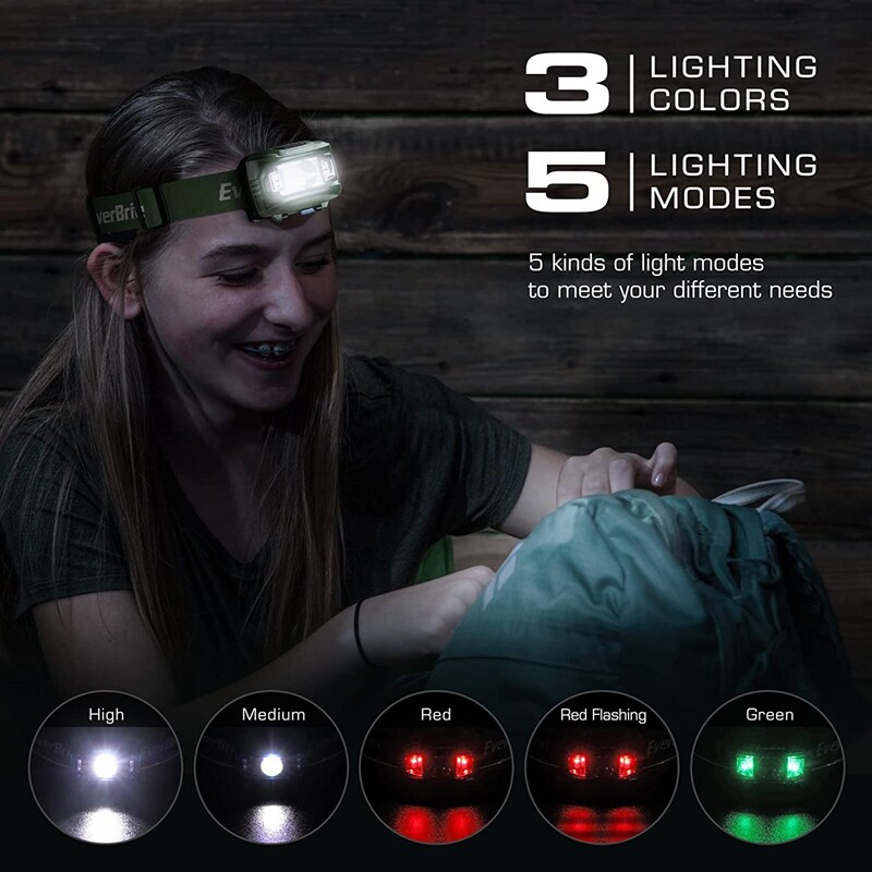 EverBrite 2-PACK LED Headlamp 5 Lighting Modes Flashlight Super Bright Head Lamp