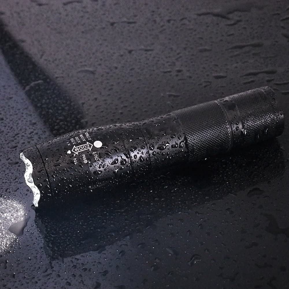 USB Rechargeable LED Flashlight 250 Lumens Zoomable 3 Modes High/Low/SOS