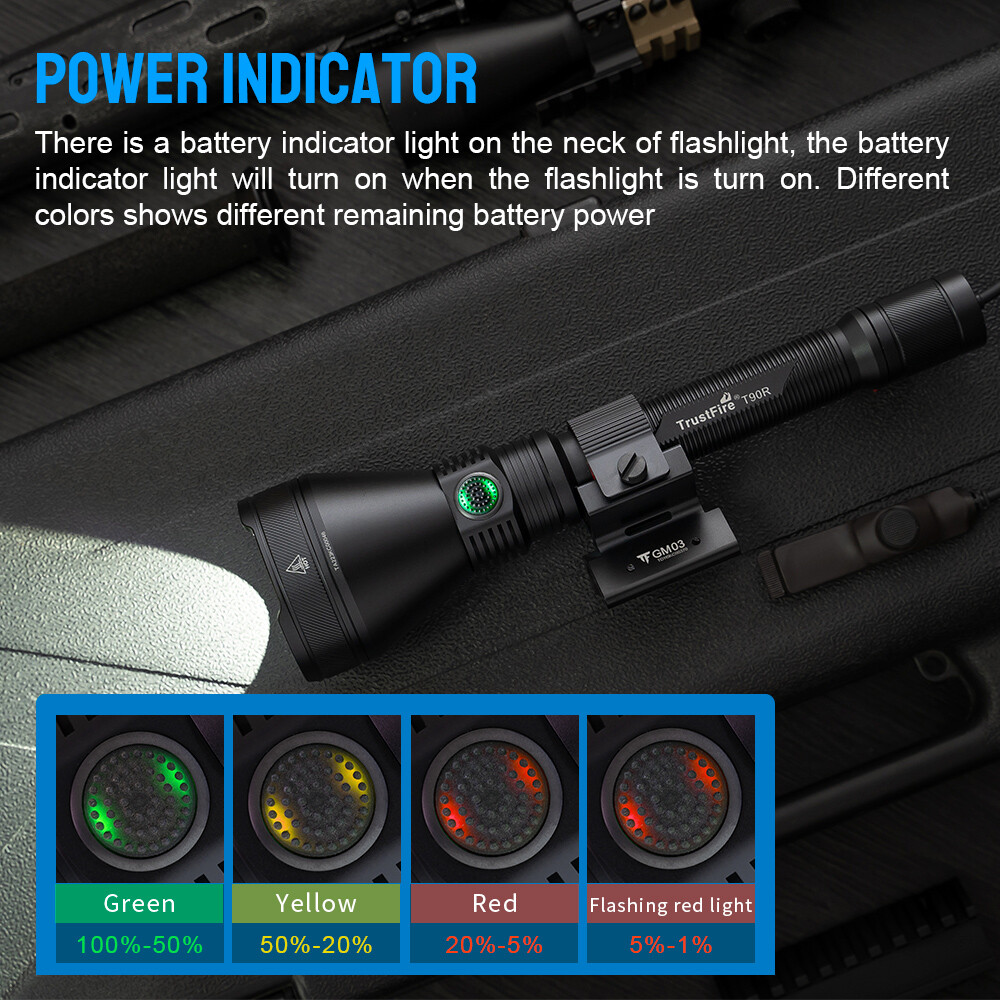Trustfire T90R Kit 4800 Lumen Rechargeable Led Flashlight Tactical For Hunting R