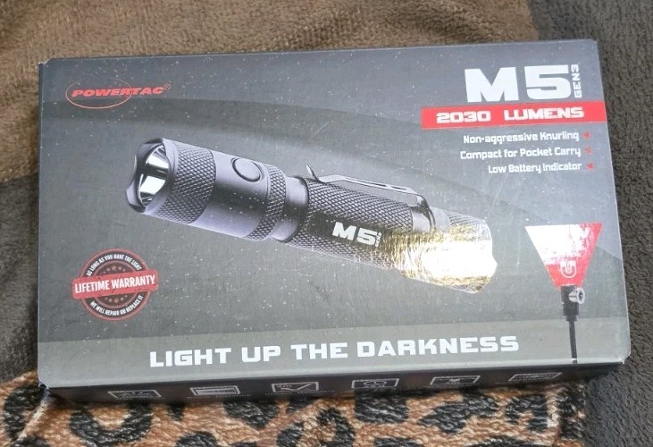 PowerTac M5 GEN3 2030 Lumens Rechargeable LED Flashlight, Magnetic Charging