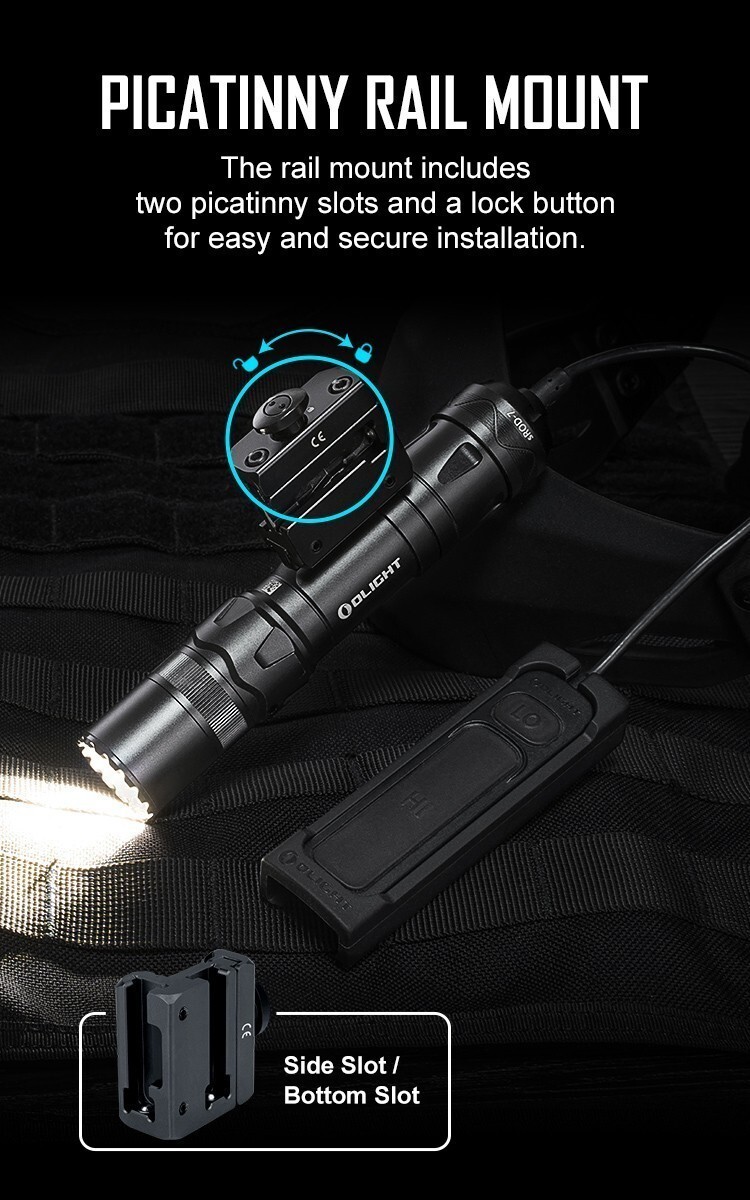 Olight Odin GL Mini 1000Lm Picatinny Mount Flashlight w/White LED & Green Laser