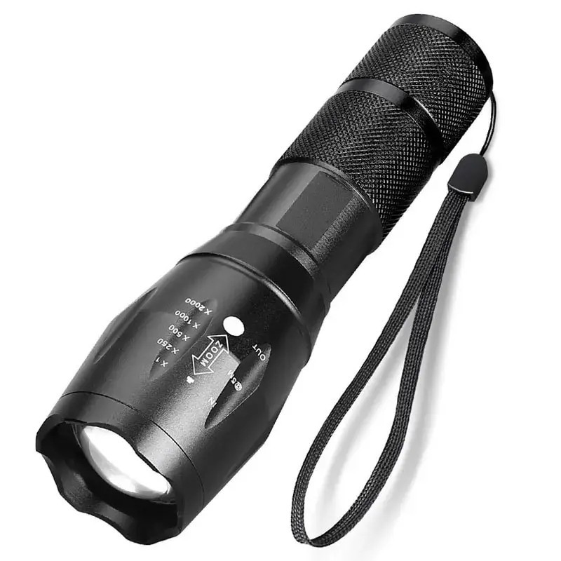 1 pcs Tactical 18650 Flashlight High Powered 5Modes Zoomable Aluminum