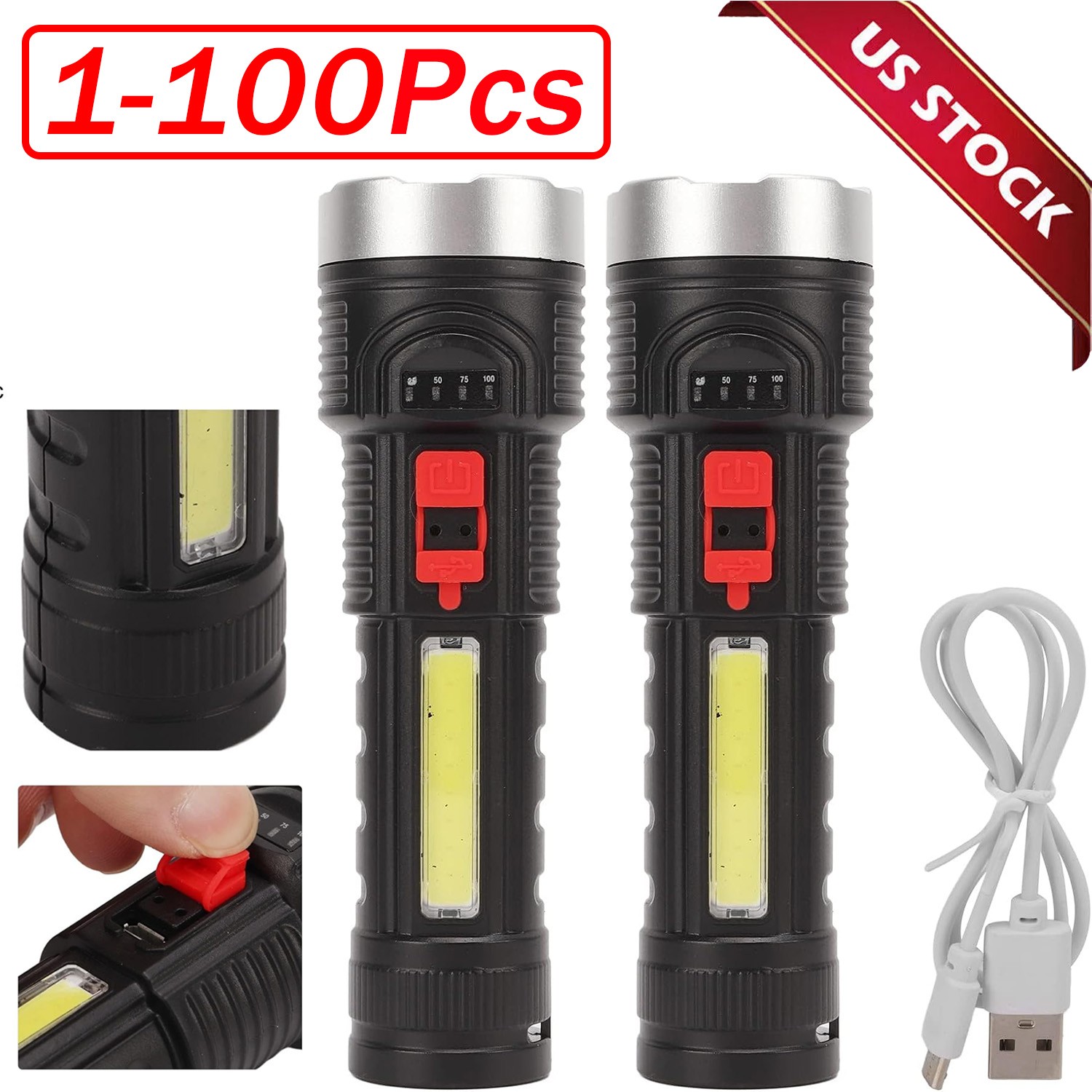 Super Bright 999000000 LM LED Torch Tactical Flashlight Lantern Rechargeable US