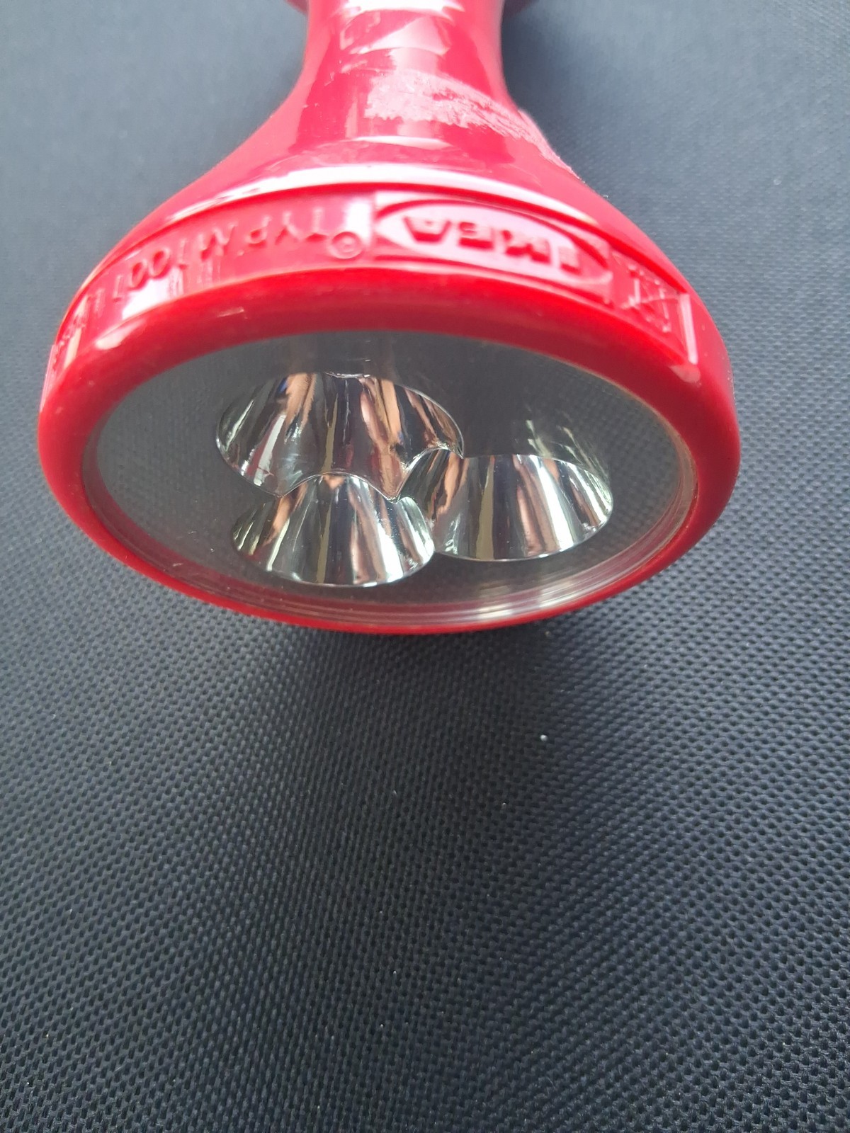 IKEA LJUSA Hand-Crank LED Flashlight – No Batteries Needed – Red – Emergency Lig