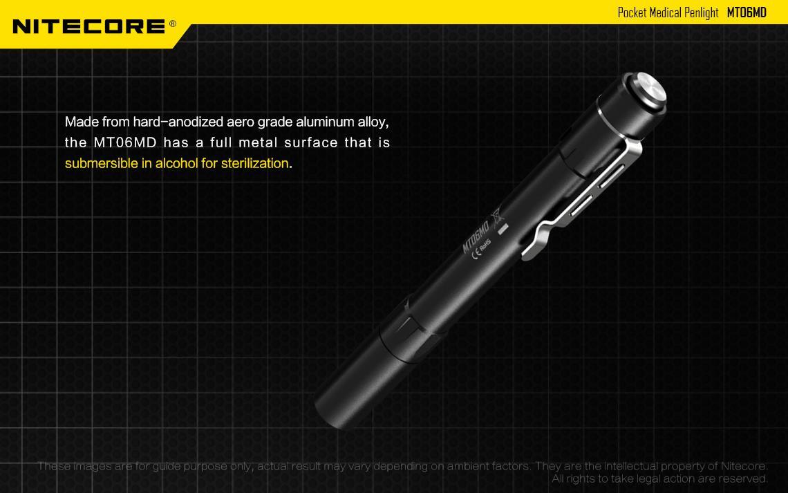 Nitecore MT06 MD 180 Lumens LED Flashlight AAA batteries flashlight for doctors