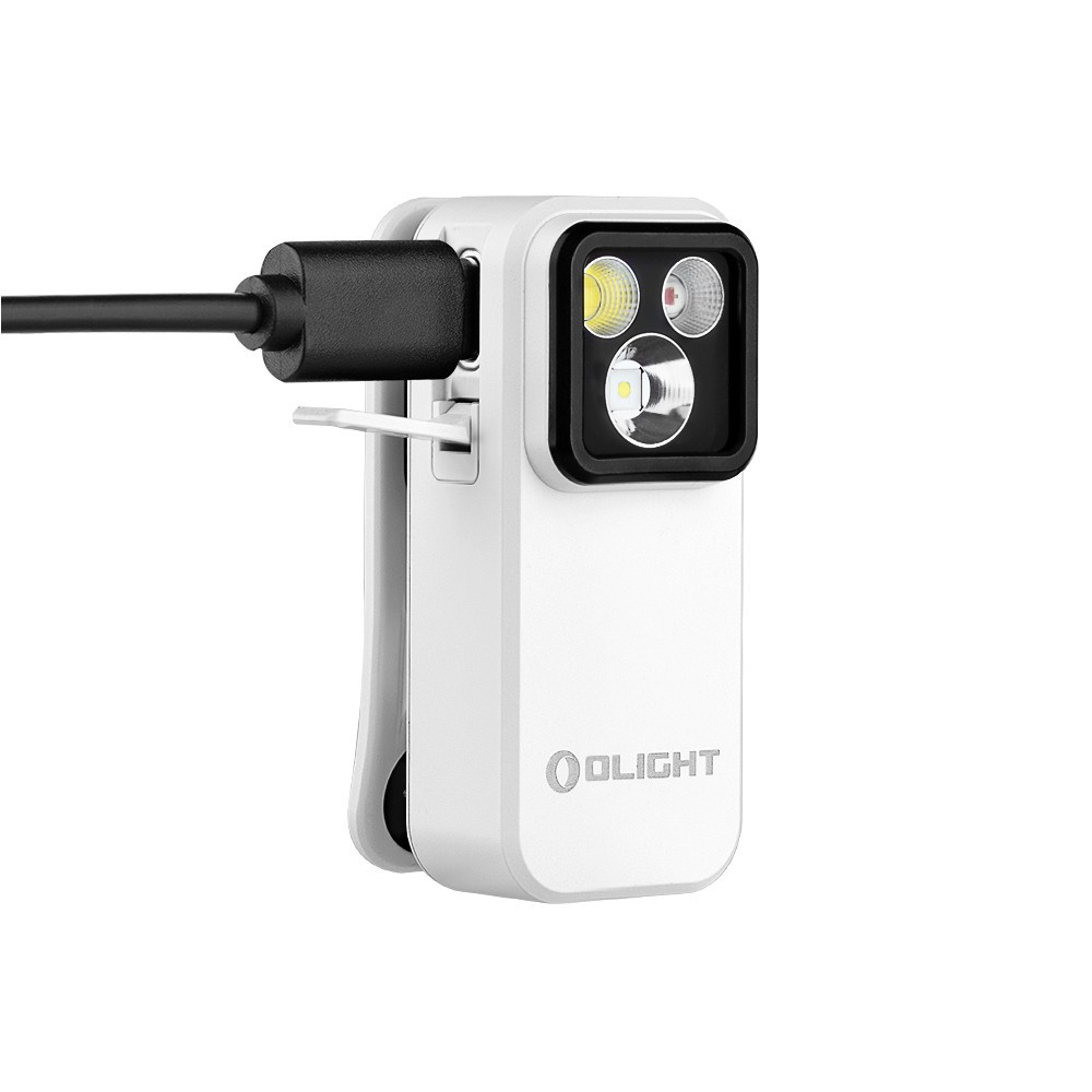Olight Warrior Ultra Navy Blue Flashlight & Oclip Pro White Clip-On Light