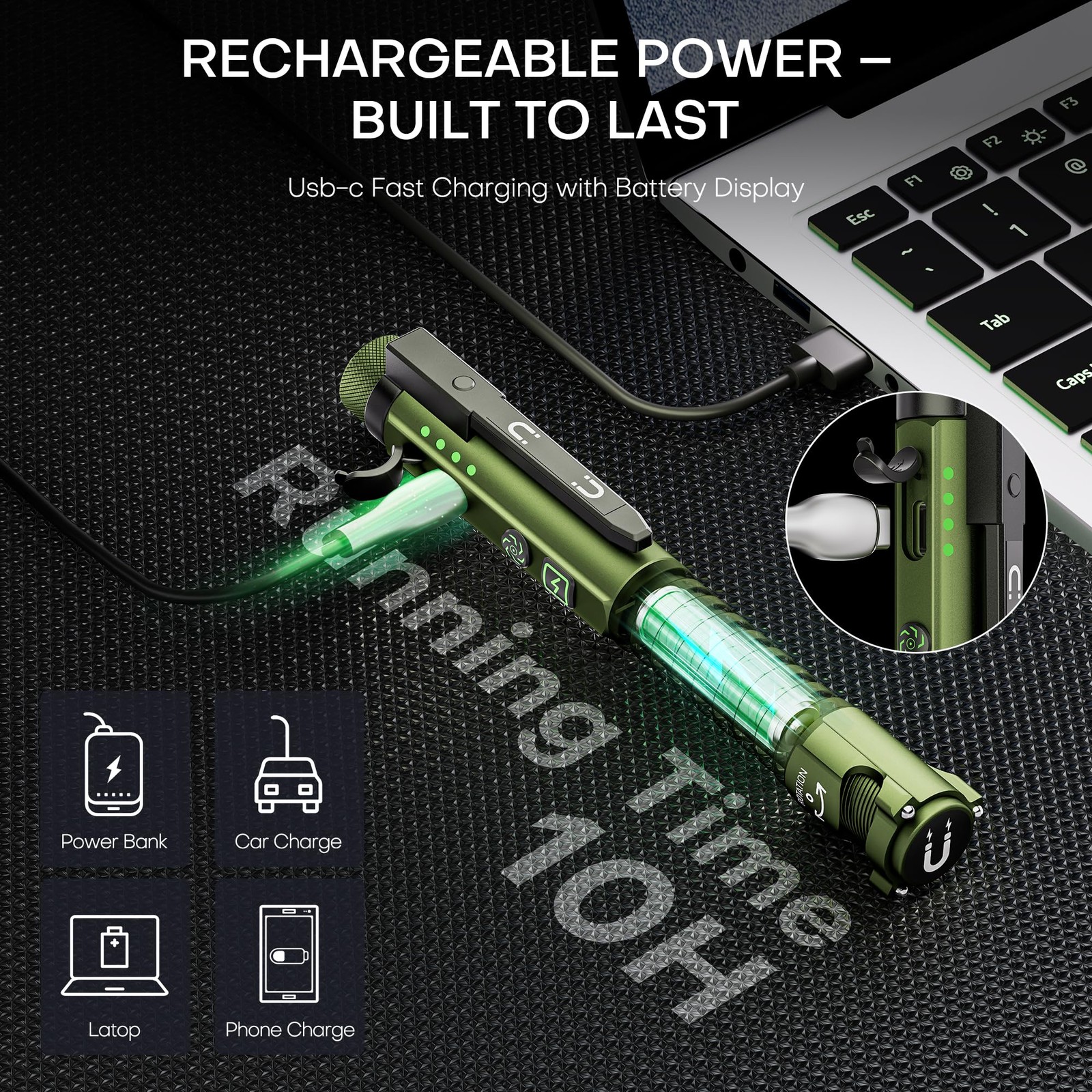 EDC Pen Flashlight Rechargeable,800 Lumen Small Flashlights with