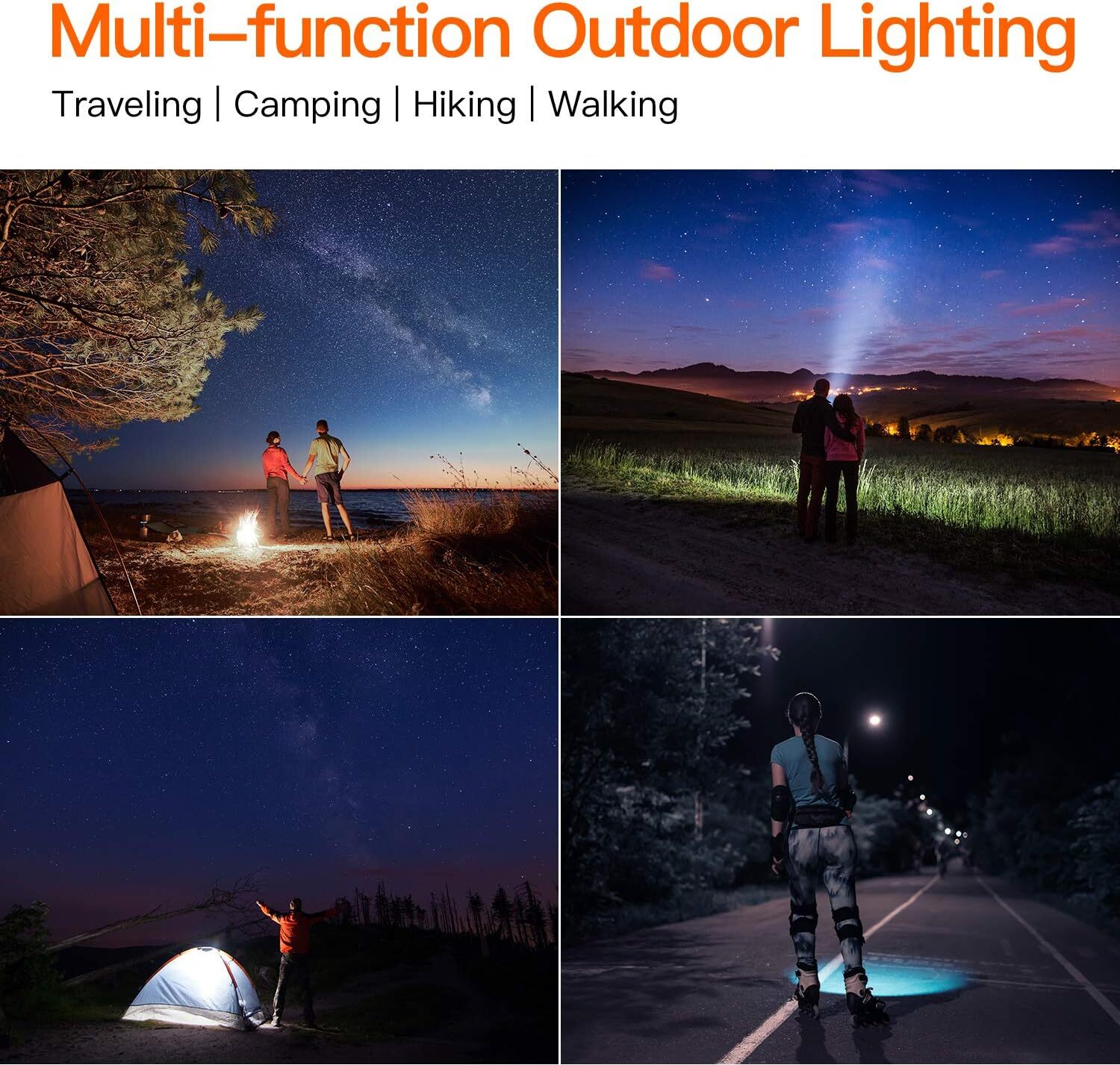 Super Bright Aluminium Alloy Flashlight 1000000 Lumens Waterproof Rechargeable