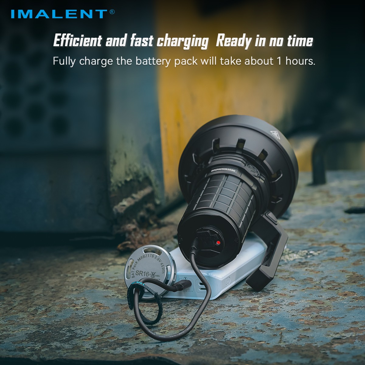 Imalent SR16 Flashlight 55000 Lumens USB Rechargeable LED Spotlight Searchlight