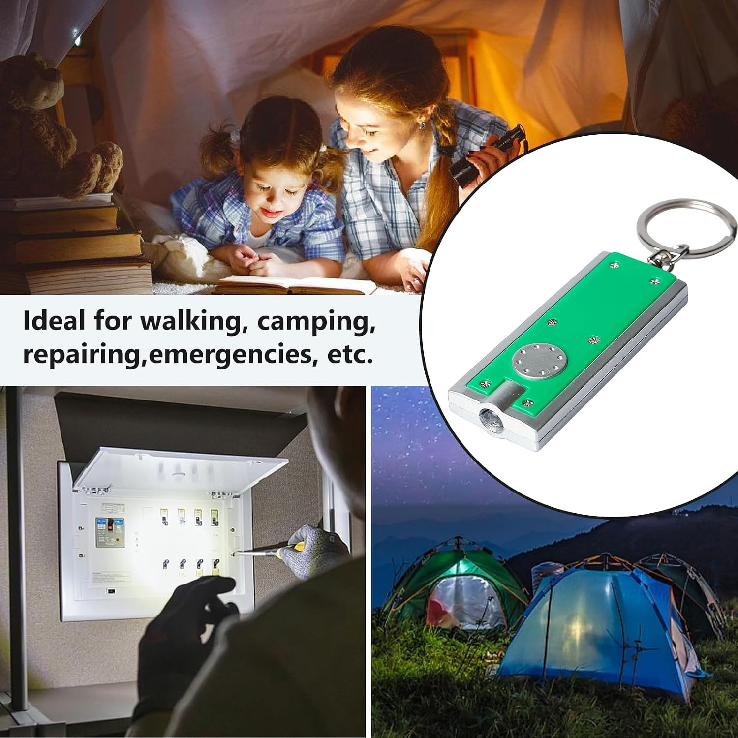 3PCS Mini Keychain Flashlight LED Light Bulk Small Flashlight for Outdoor