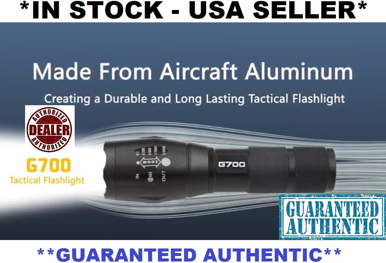 Guaranteed Authentic LumiTact G700 High Tactical Flashlight -700 Lumens x2000