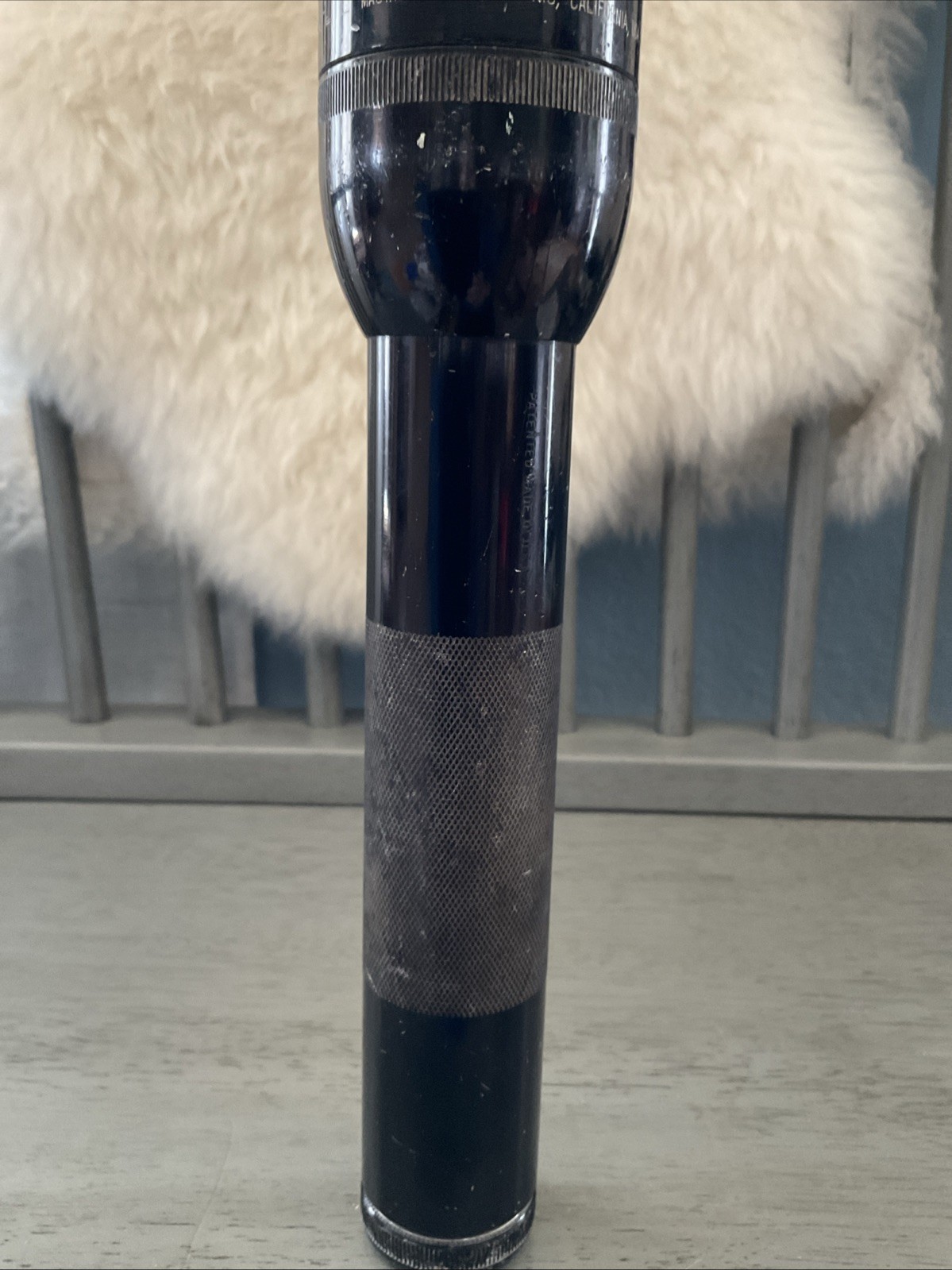 Vintage MAG-LITE 10” Mag Instrument 2 D Cell Black Flashlight Heavy Made In USA