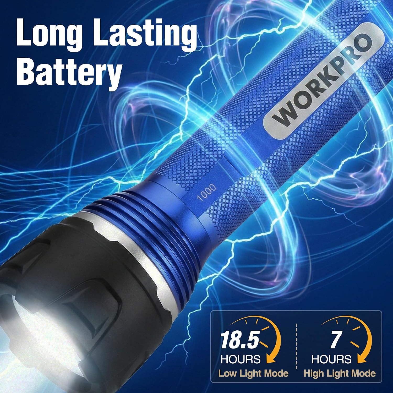 Rechargeable LED Flashlight, High Lumens IPX7 Waterproof Heavy-Duty Flash Light,