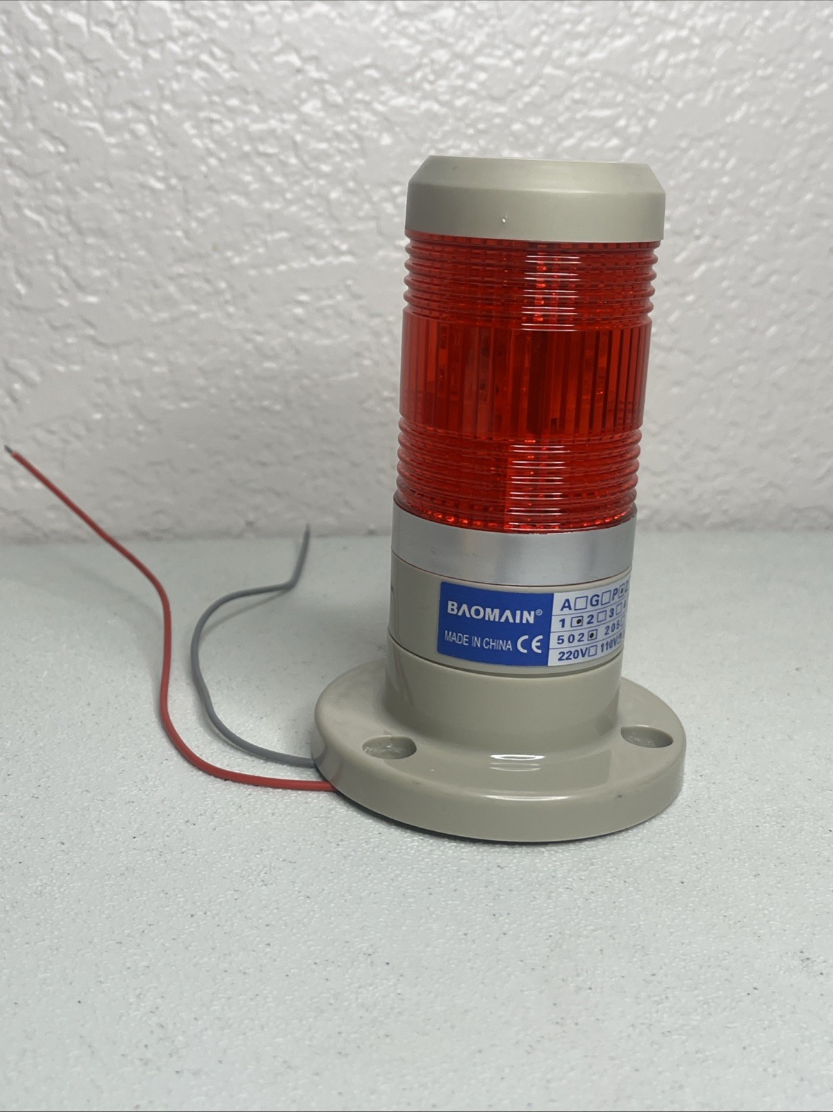 Baomain Warning Continuous Light AC 110V Red LED IndustrialSignal Light Tower