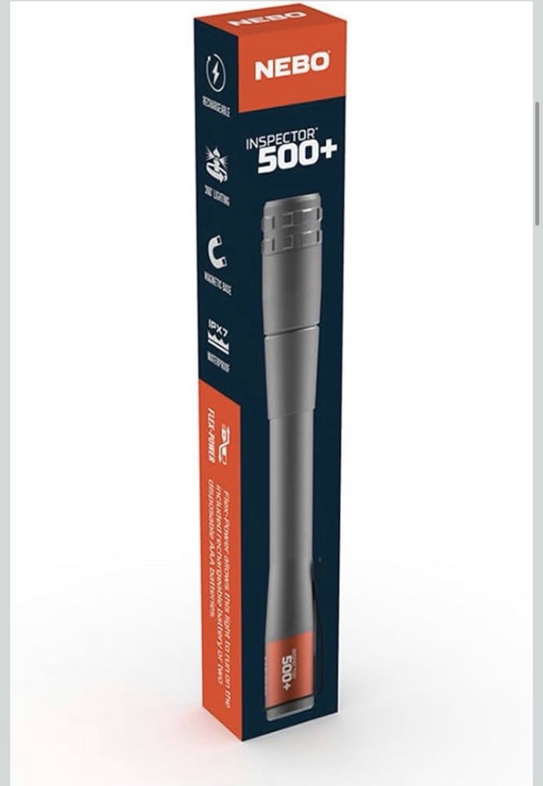 Nebo NEB-POC-1000 Inspector 500+ Pen Light Rechargeable 500 Lumen Flashlight