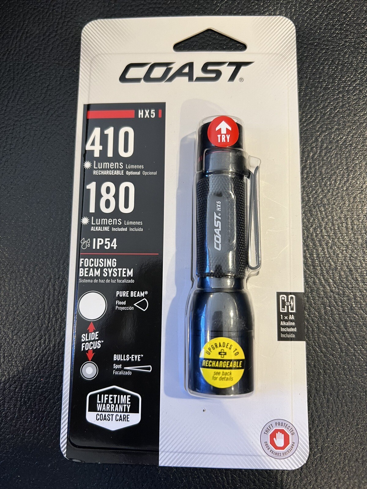 COAST Pure Beam Slide Focus Pocket Flashlight (HX5)