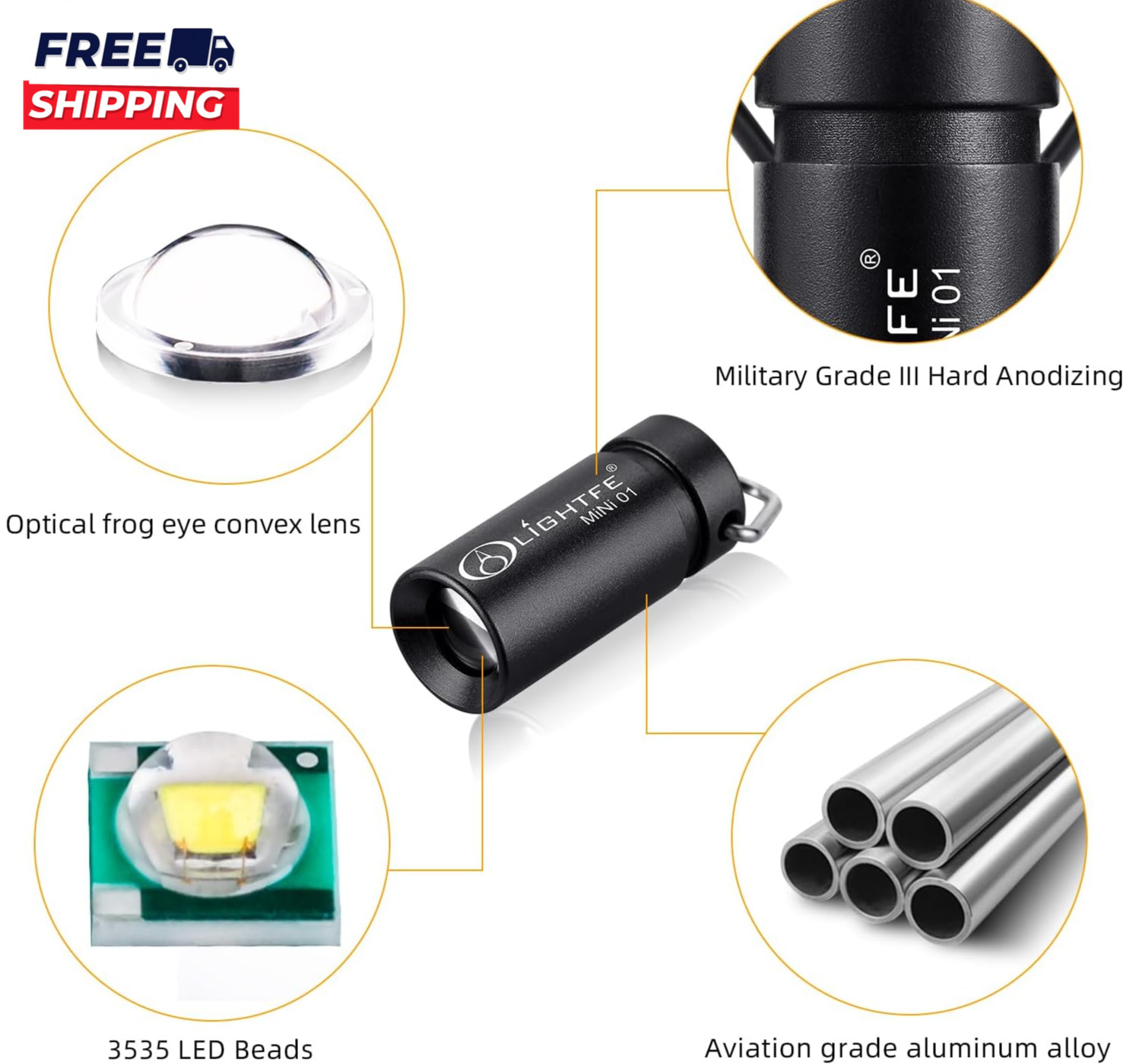 MINI01 Keychain Flashlight Mini Keychain Light Is Light Small and Bright (Mini01