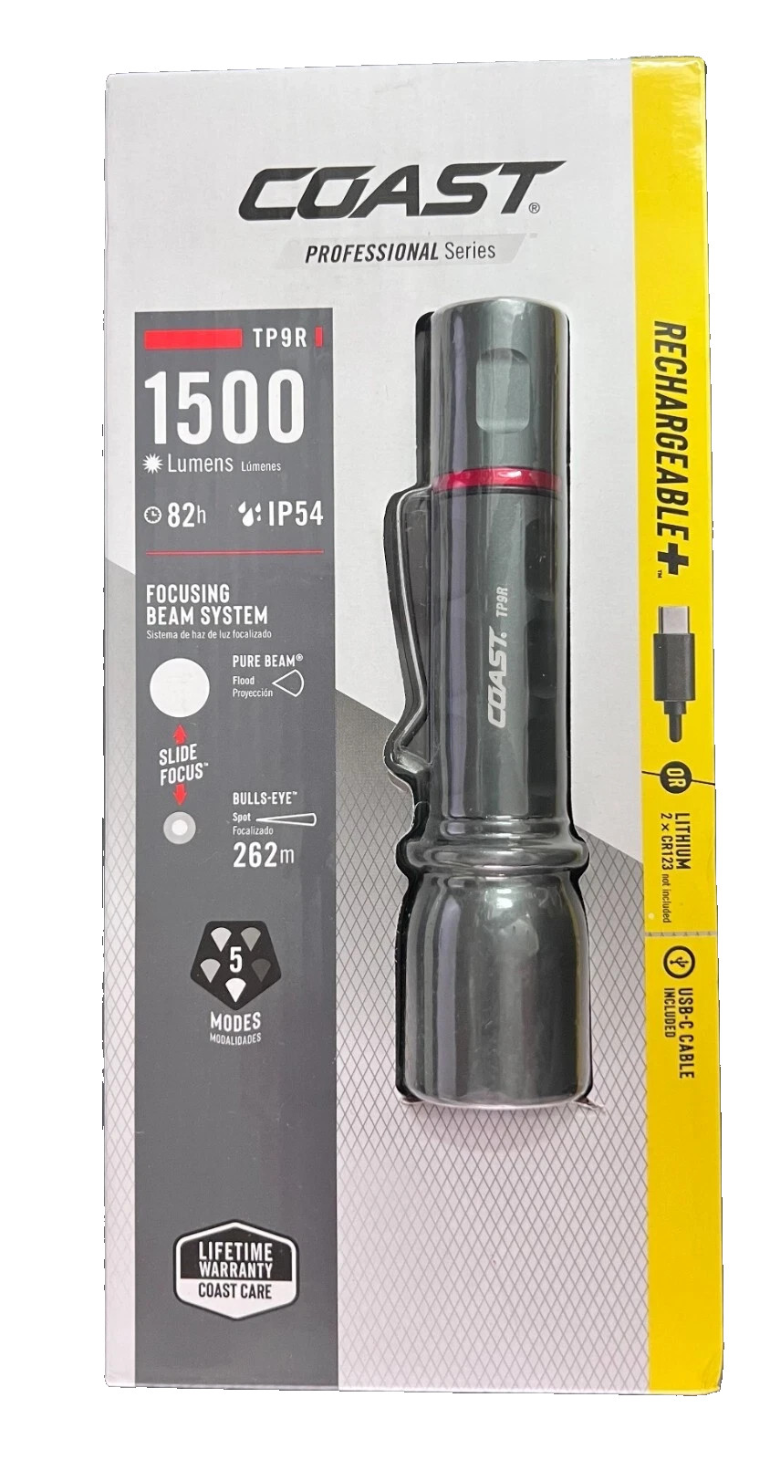 Coast TP9R Flashlight Rechargeable 1500 Lumens #1184 NEW FAST FREE SHIPPING!!