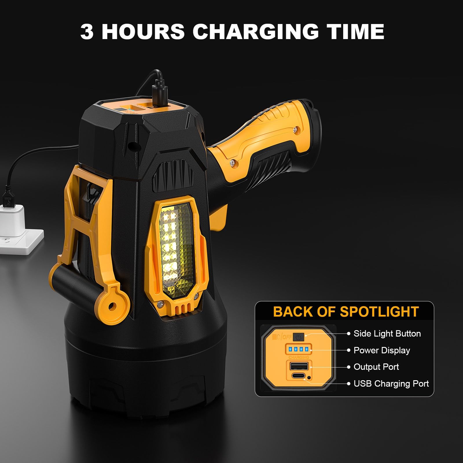Super Bright 90,000 Lumens Rechargeable Spotlight for Hunting Camping
