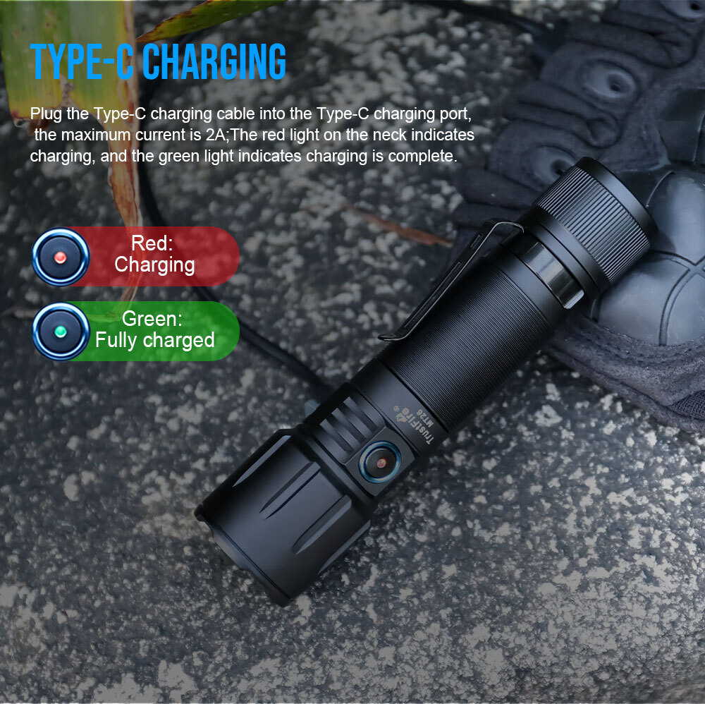 TrustFire MT26 3300 Lumen Led Flashlight Magnetic IP68 Rechargeable LED Torch S