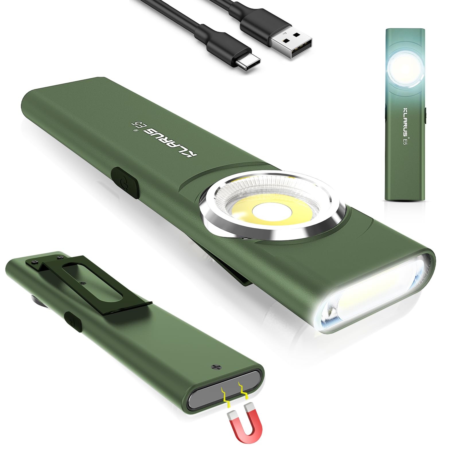 E5 Pocket Flashlight, Rechargeable EDC Flashlight, Super Slim 4.2x1x0.3inch, …