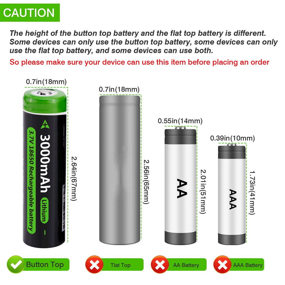 3000mAh Battery 3.7V Rechargeable Batteries Cell +Charger f/ Headlamp Flashlight