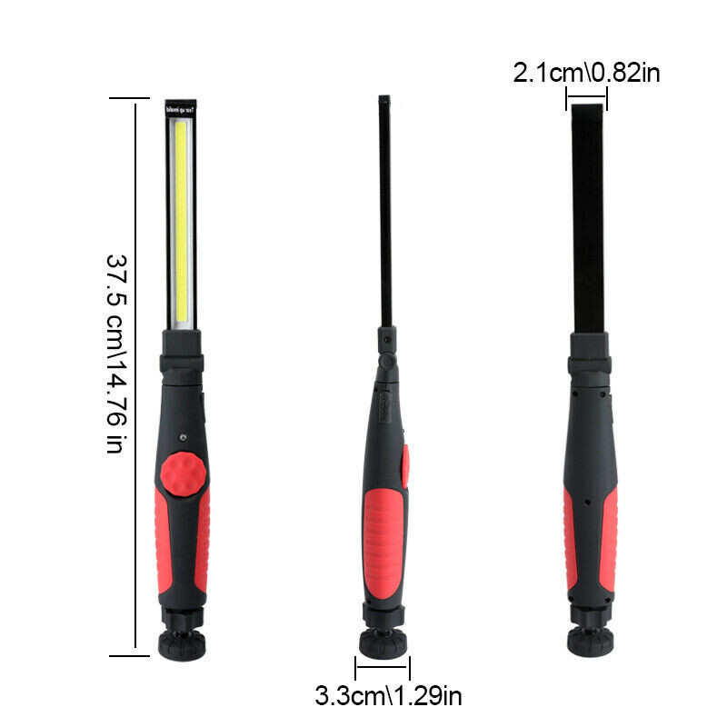 SuperBright Rechargeable COB LED Work Light Lamp Flashlight Magnetic Inspect Red