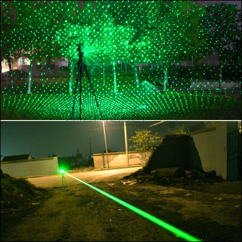 Green Flashligth 532nm Adjustable Focus Aluminium Visible Beam +Charger US