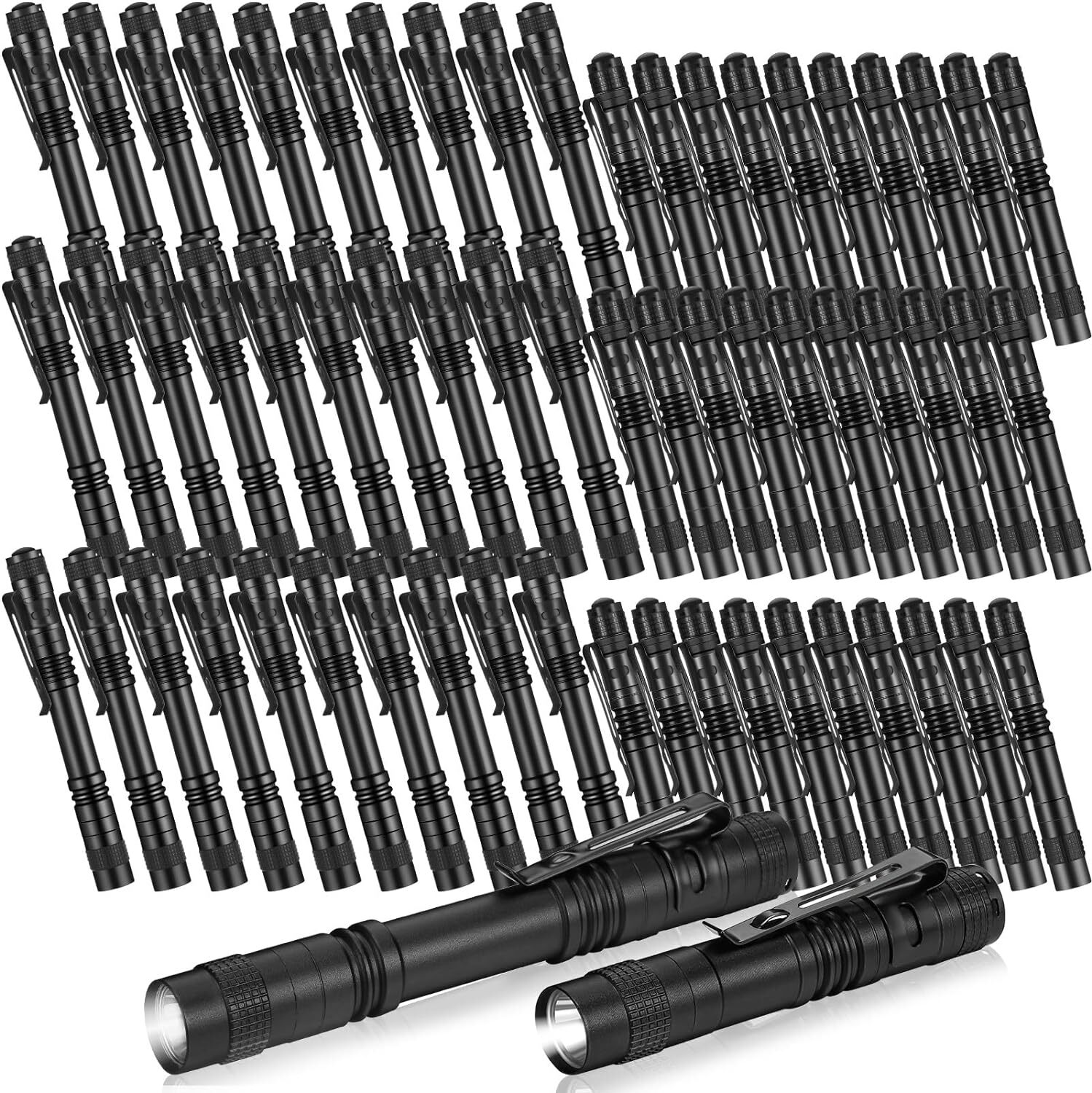 1/ 60 PCS LED Flashlight Pen Light Mini Handheld Torch Clip Pocket Lamp AA USA