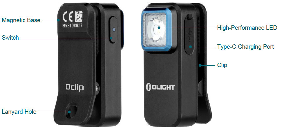 Olight Oclip Clip OD Green Dragon Edition Light w/White & Red Light, 300 L, 70 M