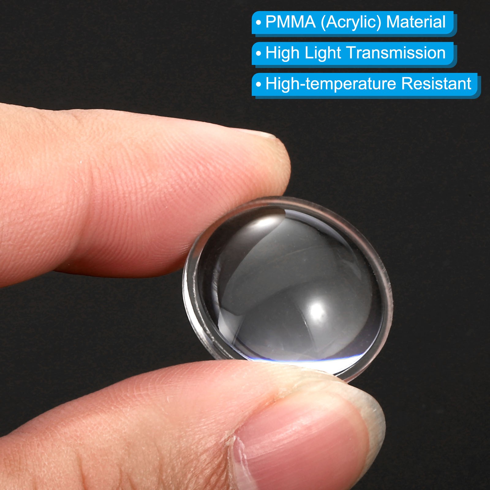 10Pcs Diameter 20mm High 7mm PMMA Flat Convex Lens Flashlight Optical Lens