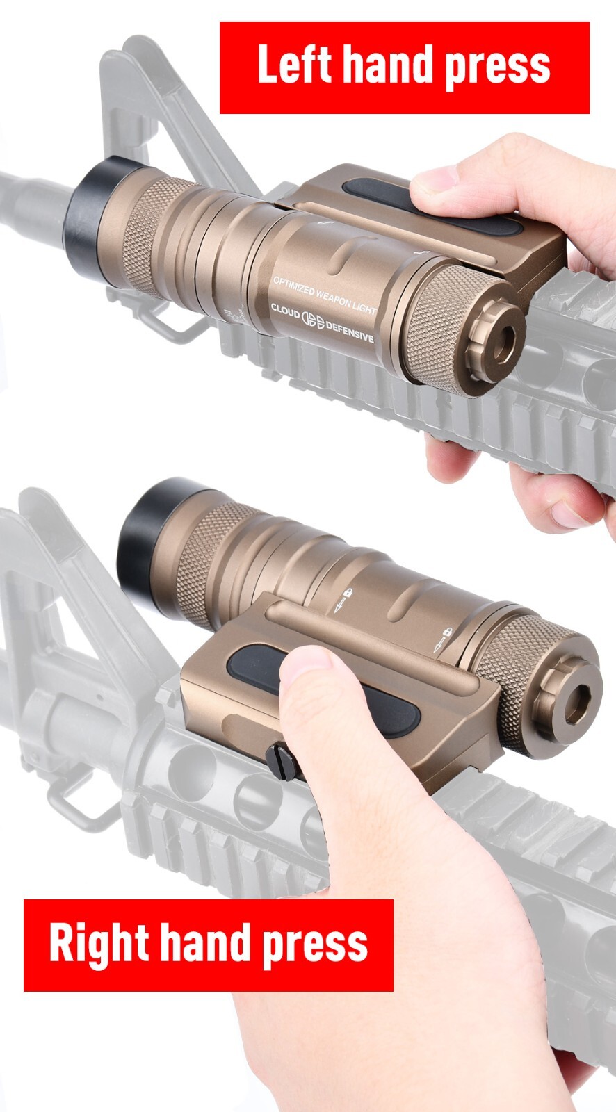Tactical OWL Flashlight 1500Lumens Ultra High Power Metal Hunting Strobe Light