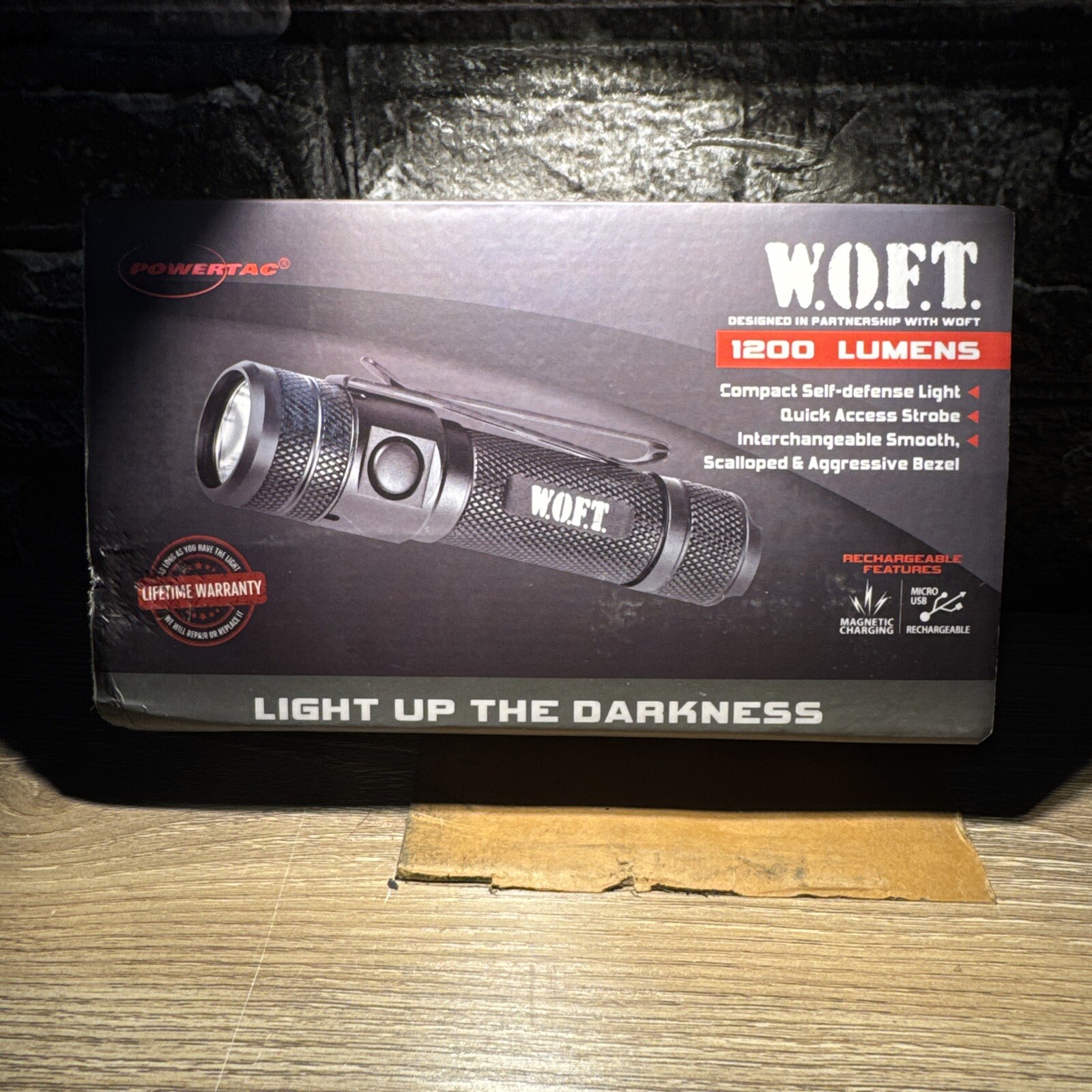 Powertac W.O.F.T. WOFT 1200 Lumens Flashlight Light Open Box