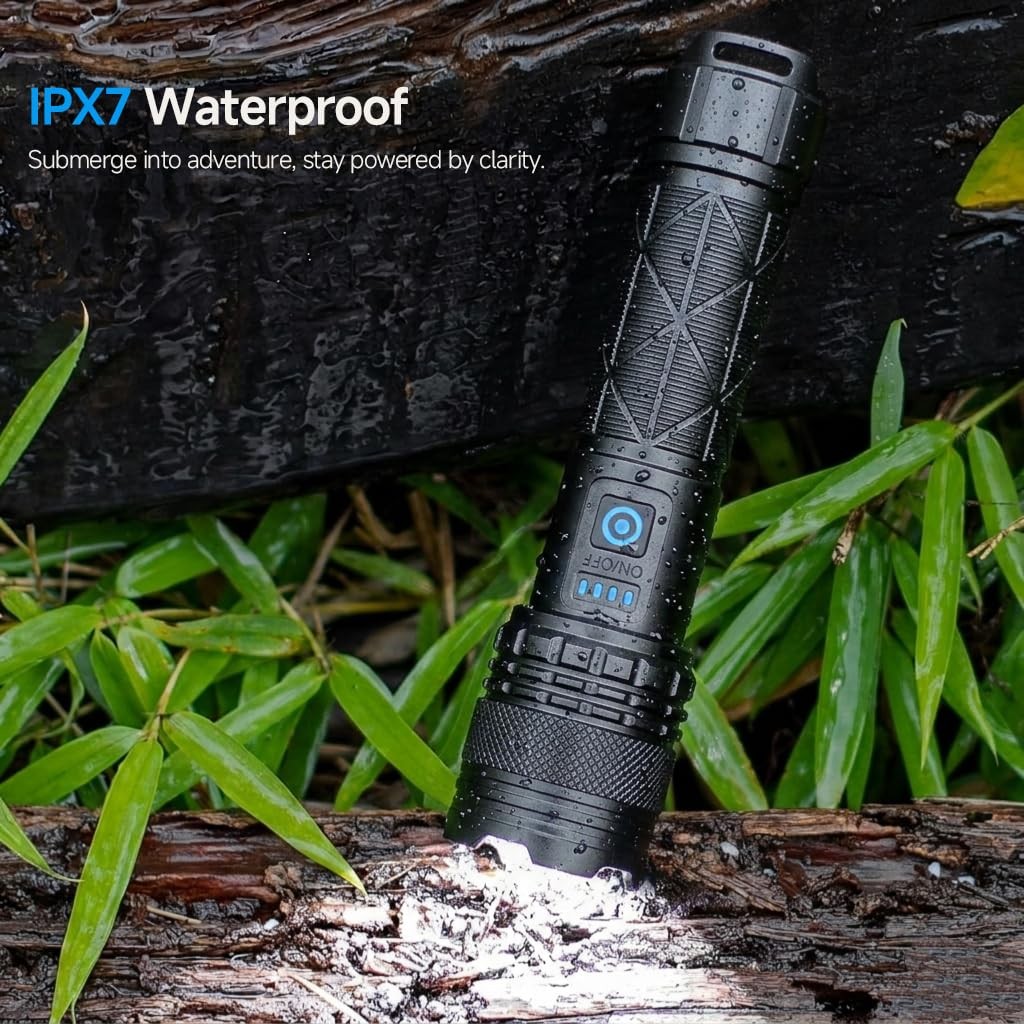 Rechargeable Flashlight 99,000 High Lumens Flashlights, 2 Pack Super Bright L…