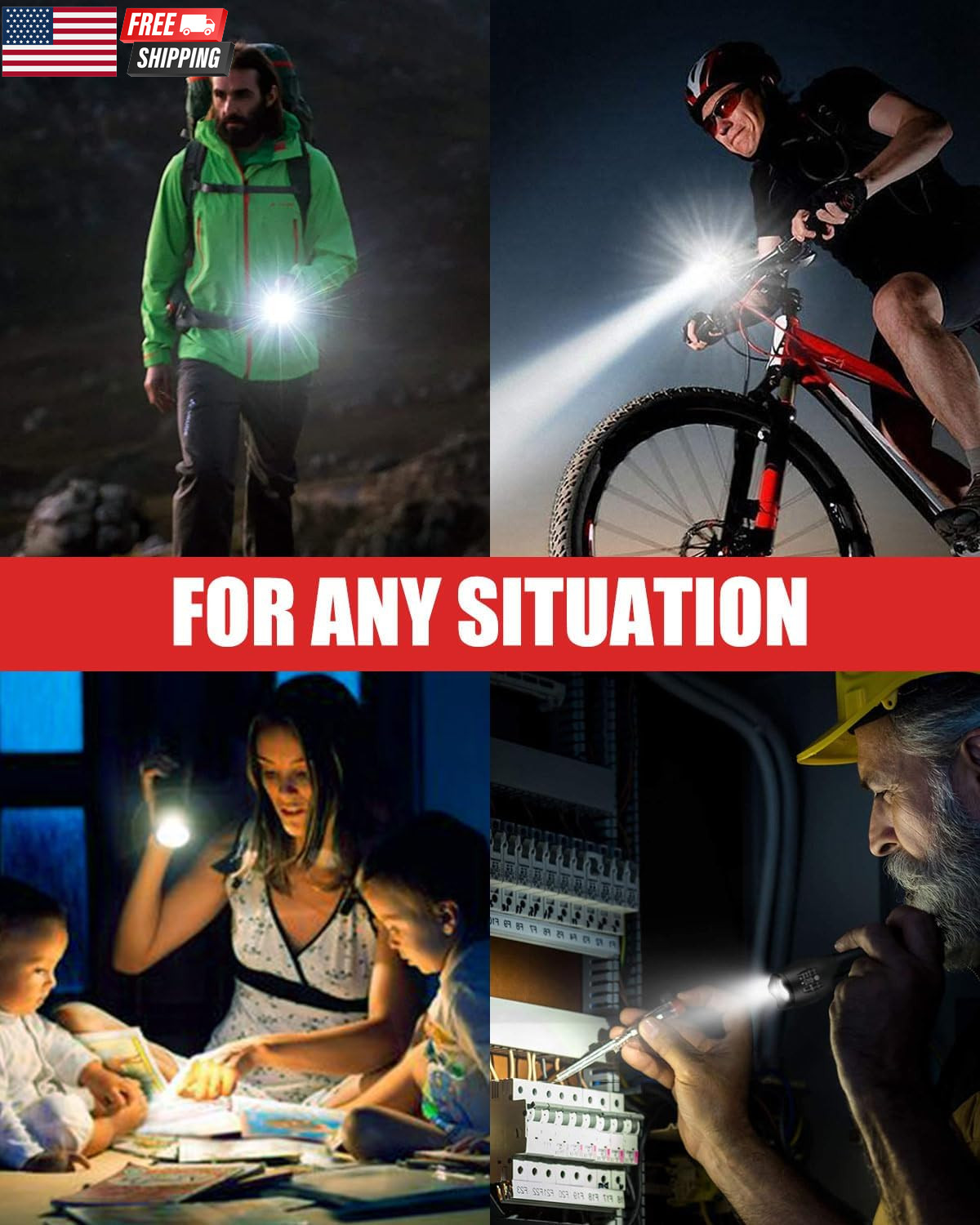 LED Flashlight 2 Pack, Bright Tactical Torch High Lumens with 5 Modes, Waterproo