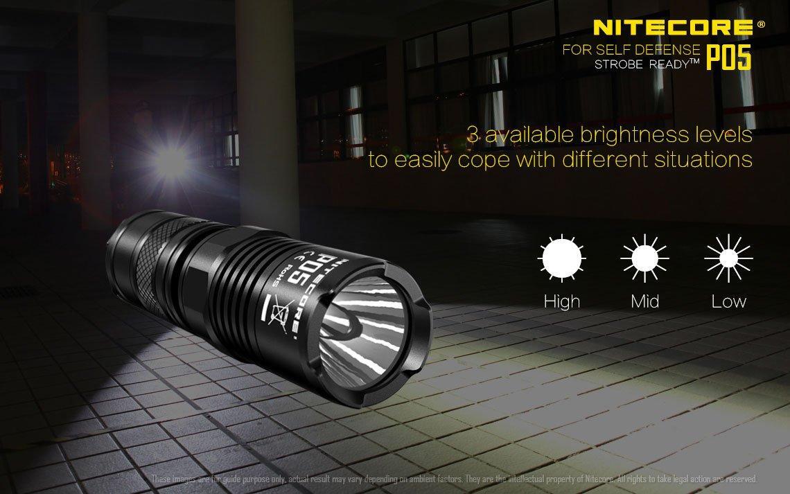 Bundle: Nitecore P05 460 Lumen w/Nitecore D2 Charger, NL166 + 2x FREE Eco Sensa