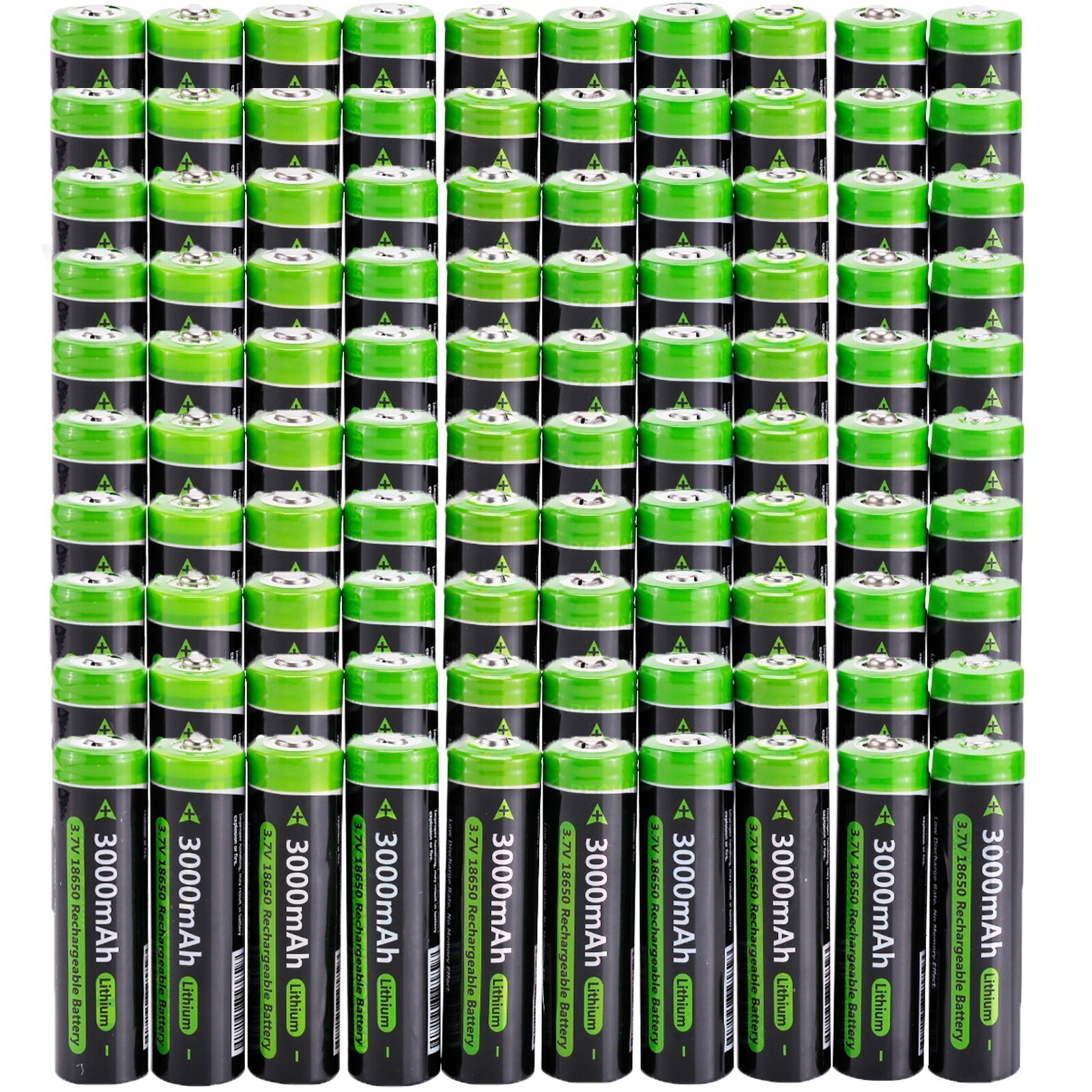 1-100x Button Top 3000mAh Battery 3.7V Rechargeable Batteries Cell f/ Flashlight