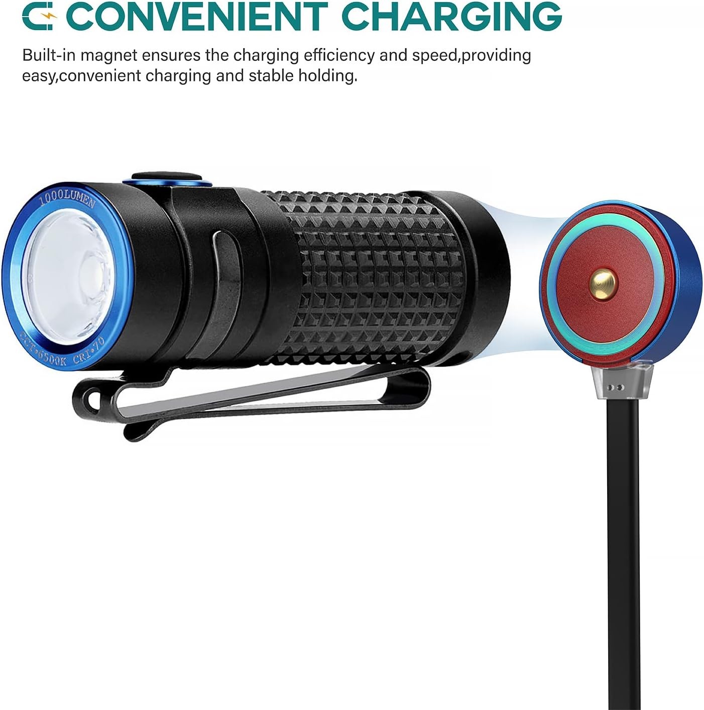 MCC3 1A 1.5A 2A Magnetic Charger Compatible with Olight Flashlight Odin Odin