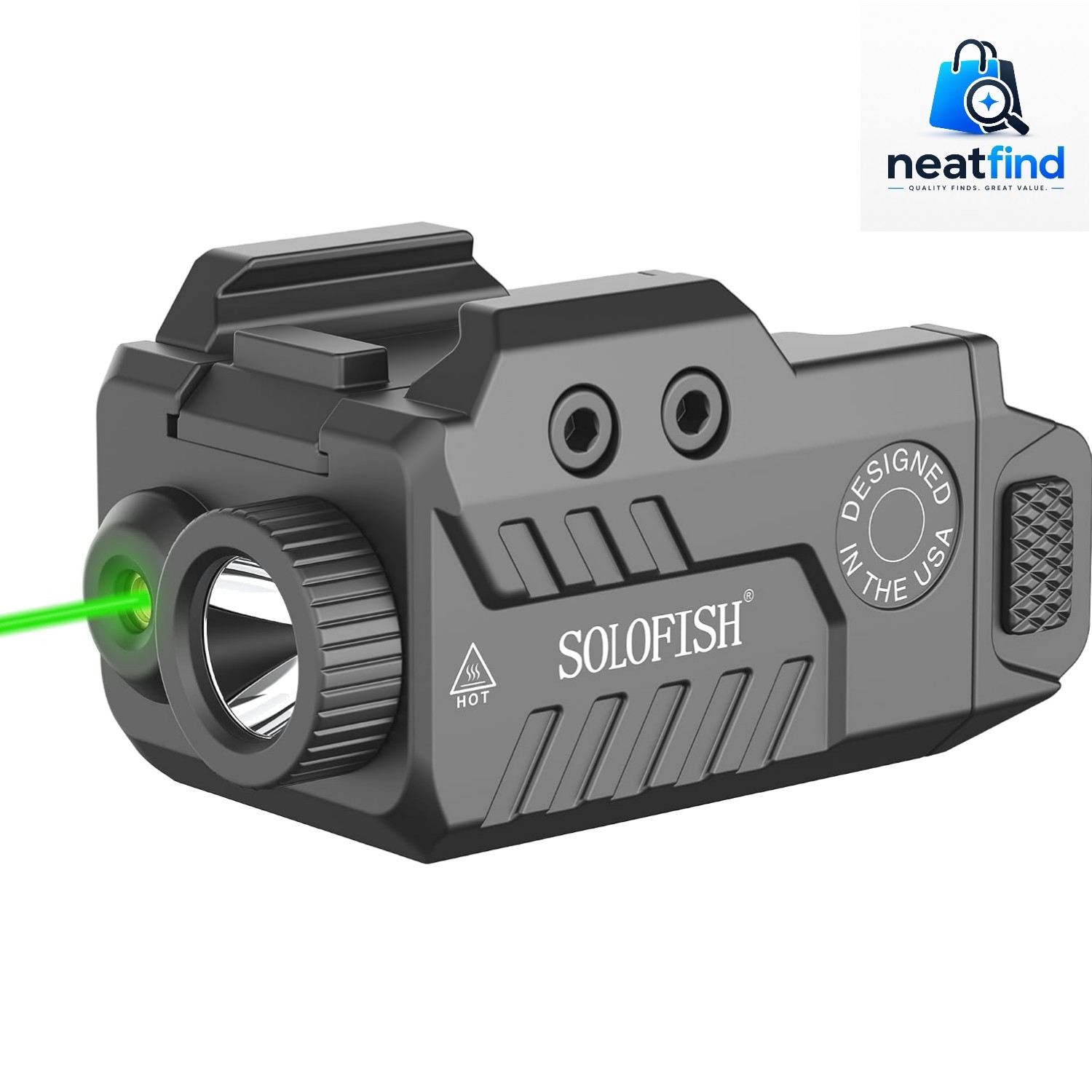 Slidable Tactical Flashlight for Raild Pistol, Green/Red/Blue Beam and White …