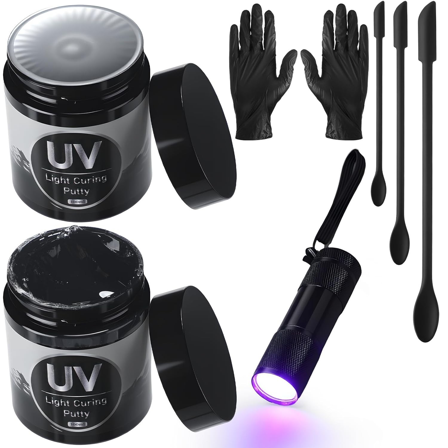 16 Pcs UV Resin Clay Kit for 3D Prints Include 200g UV Light Curing Putty Rec…