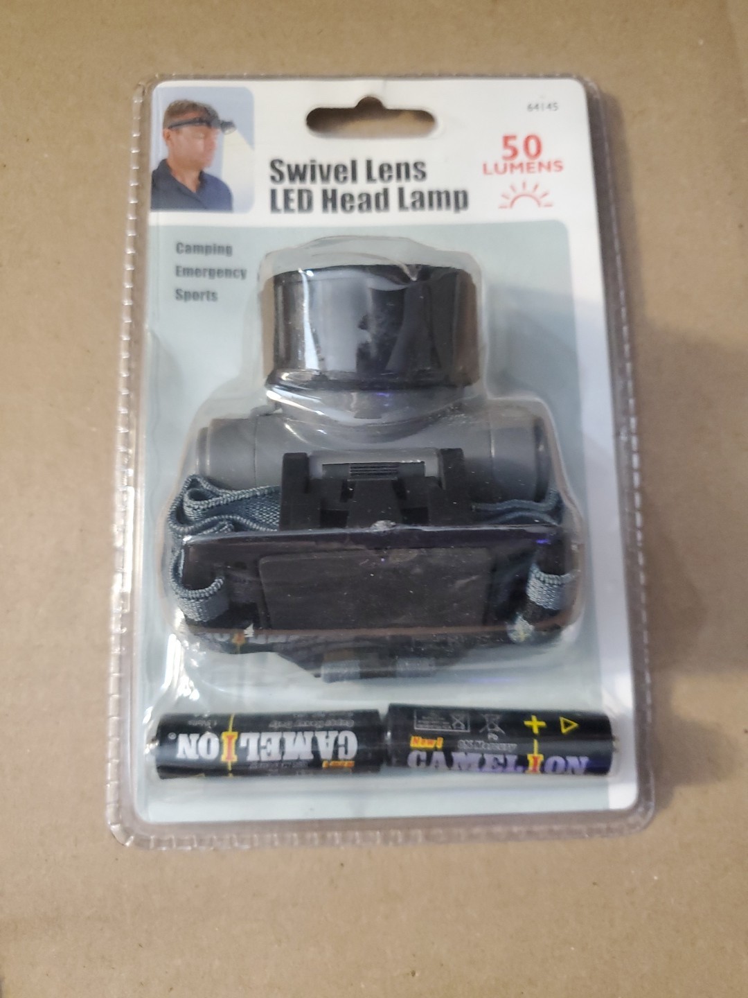 Swivel Lens LED Headlamp Flashlight 50 Lumens with Headband