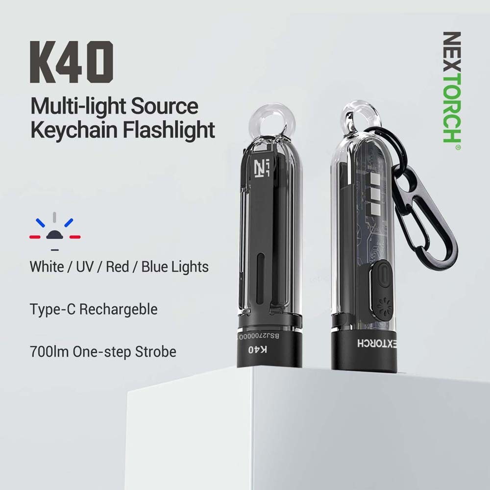 NEXTORCH LED Flashlight Keychain/Clip-on Mini EDC Pocket-Sized Type-C Rechargeab