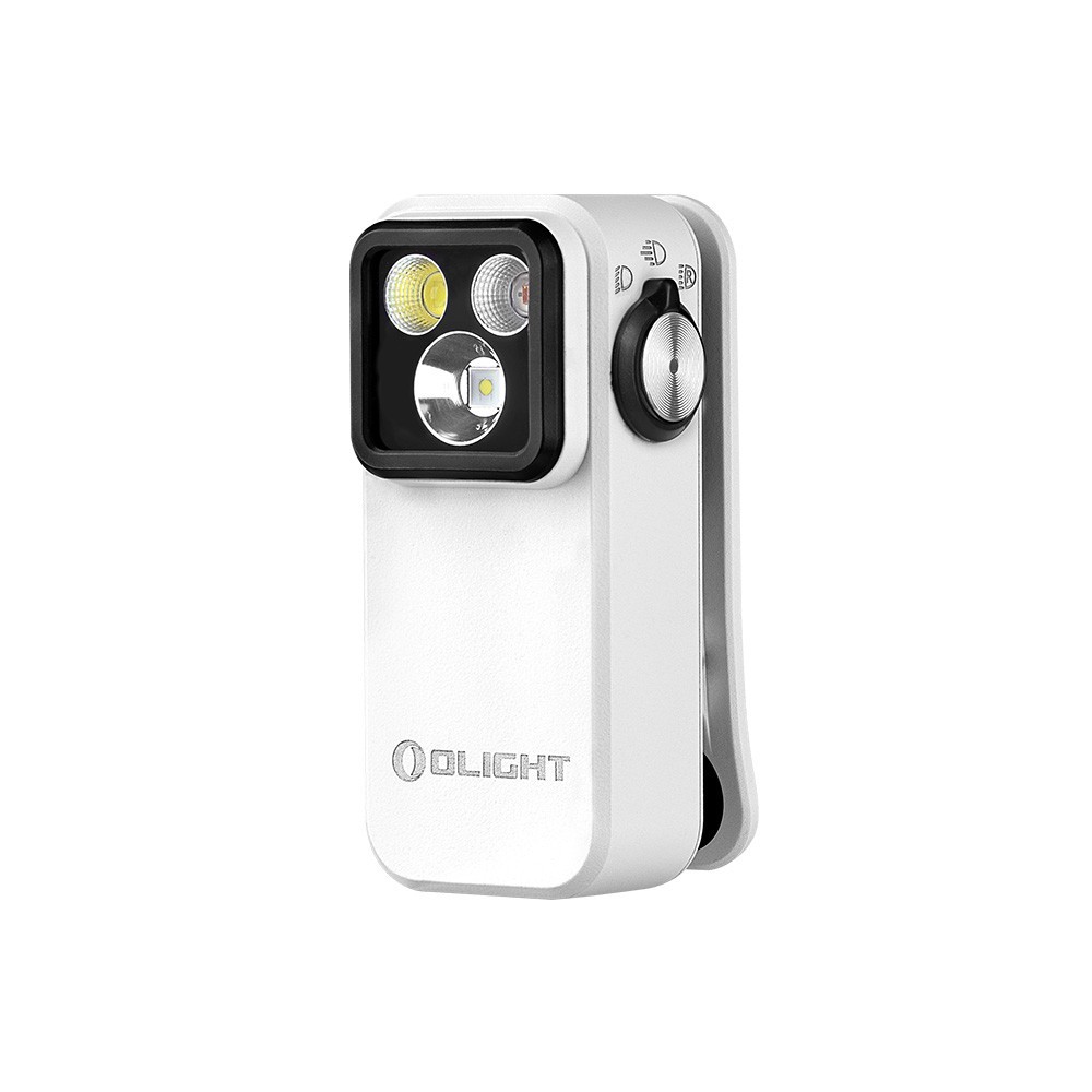 Olight Baton 4 Premium White Flashlight & & Oclip Pro White Clip on Flashlight