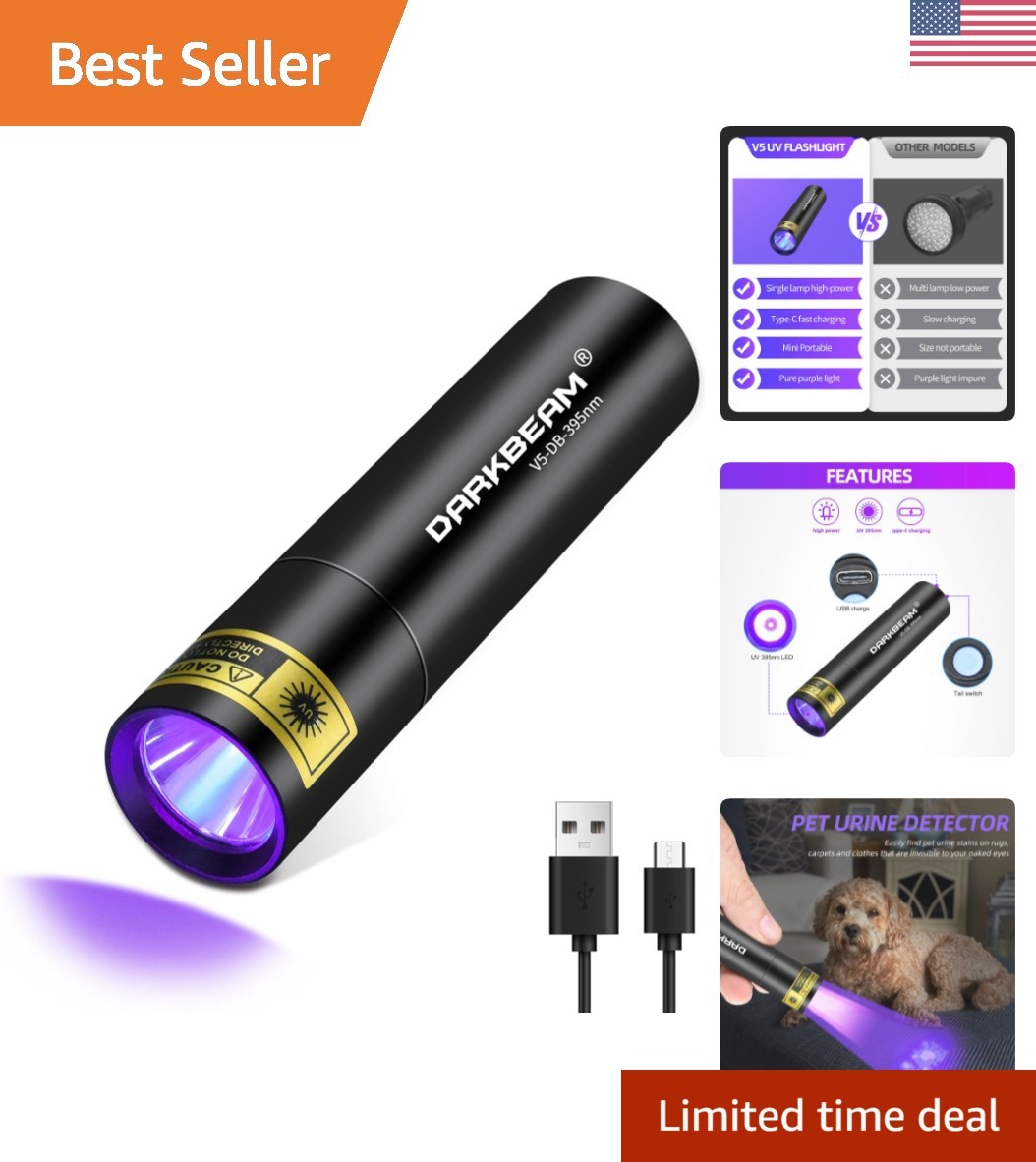Multi-Functional Mini UV Flashlight 395NM – Ideal for Resin Curing & Detection