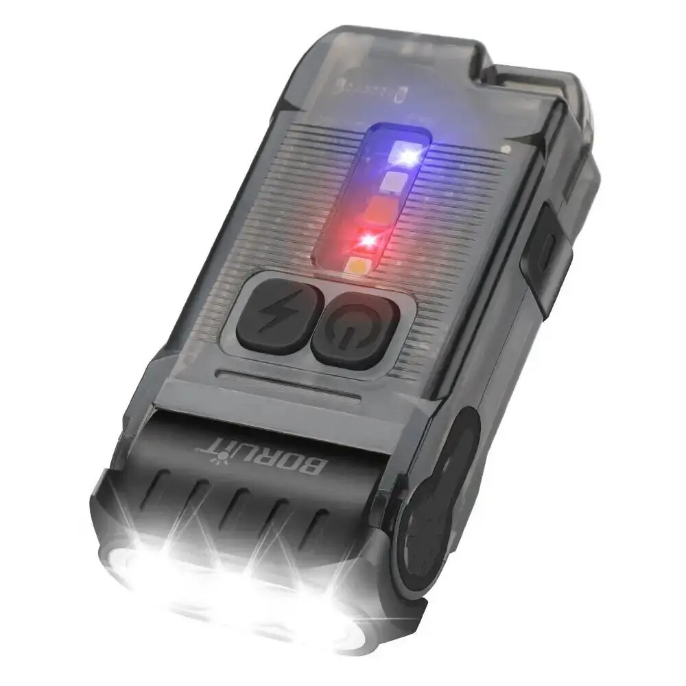 BORUiT V15 LED Keychain EDC Flashlight Type-C Rechargeable V15 Torch Work Light