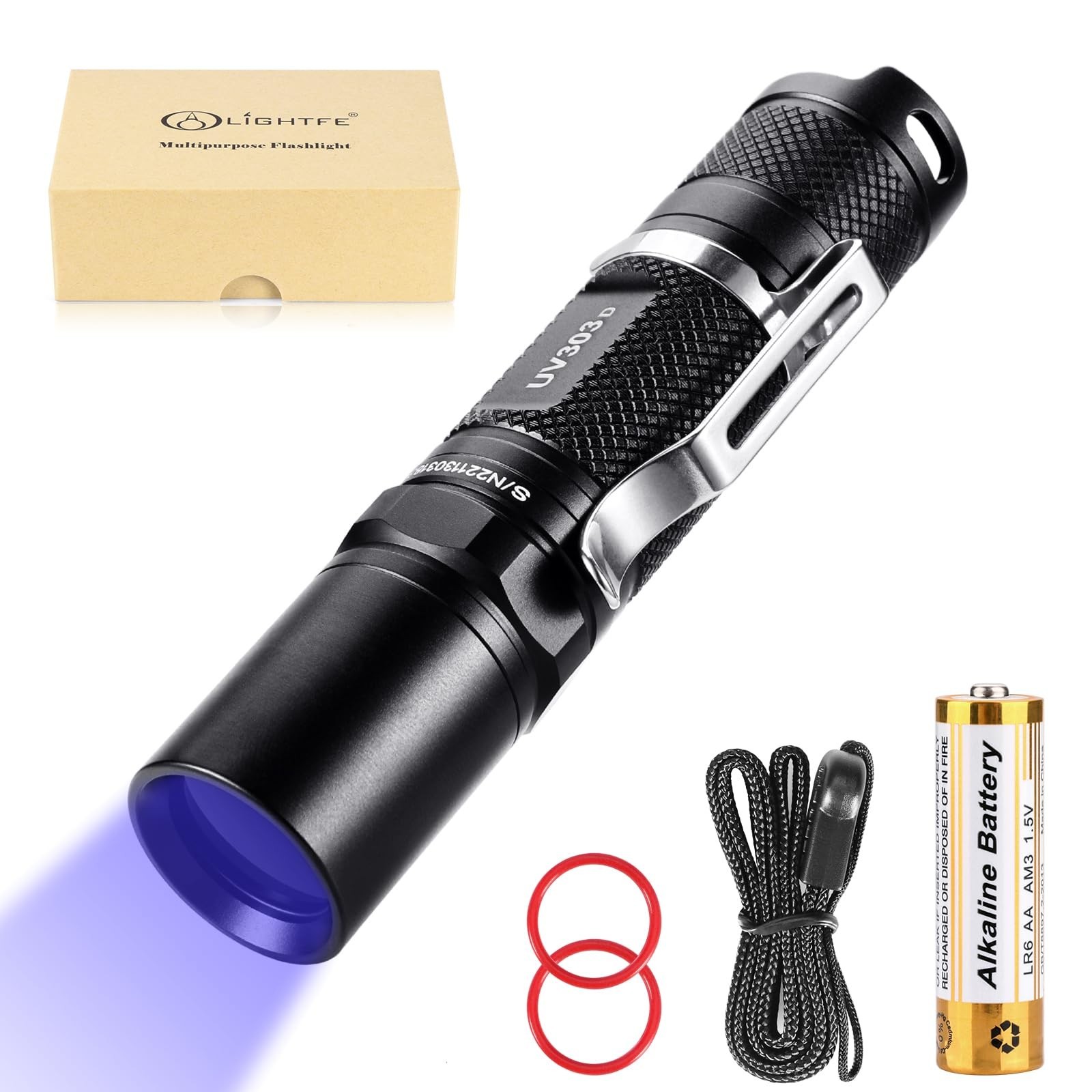 High Power 365nm UV Flashlight – Professional Pocket Black Light, Portable UV Li