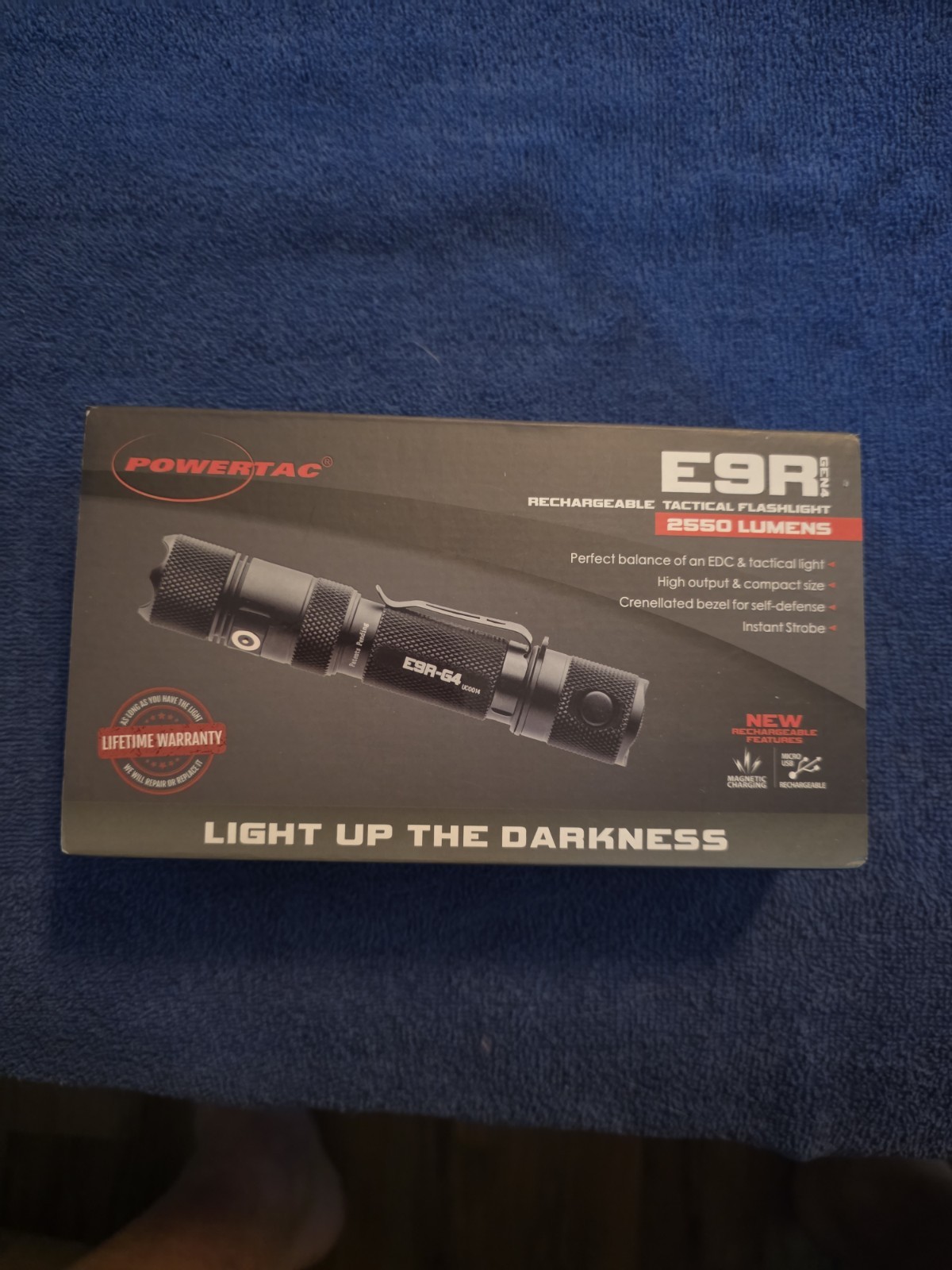 Powertac E9R G4 2550 Lumen USB Rechargeable LED Flashlight w/ LANYARD