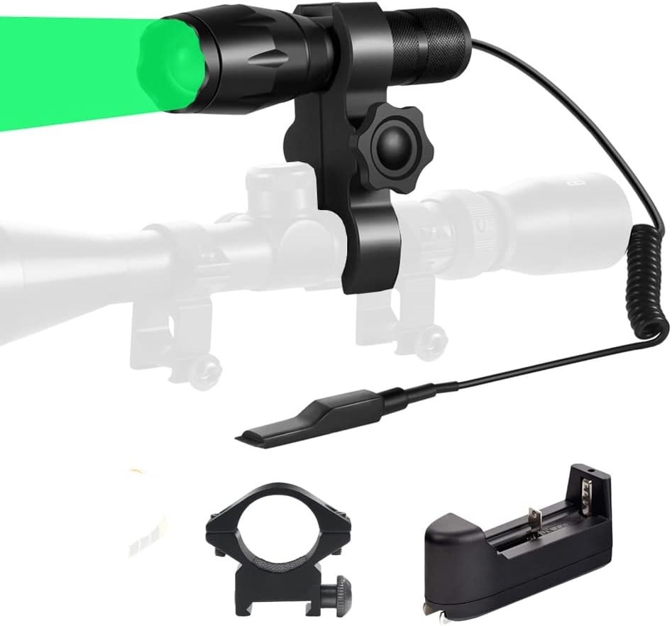 Professional Grade Zoomable Green Torch – 350 Yard Spotlight for Night Hunting