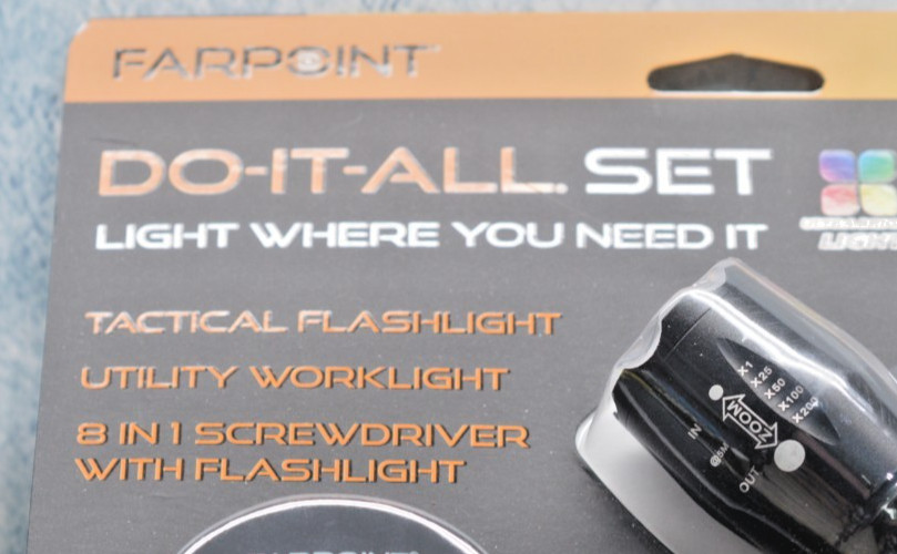 Farpoint Tactical Flashlight Utility Worklight 8 in 1 Screwdriver Do It All Set