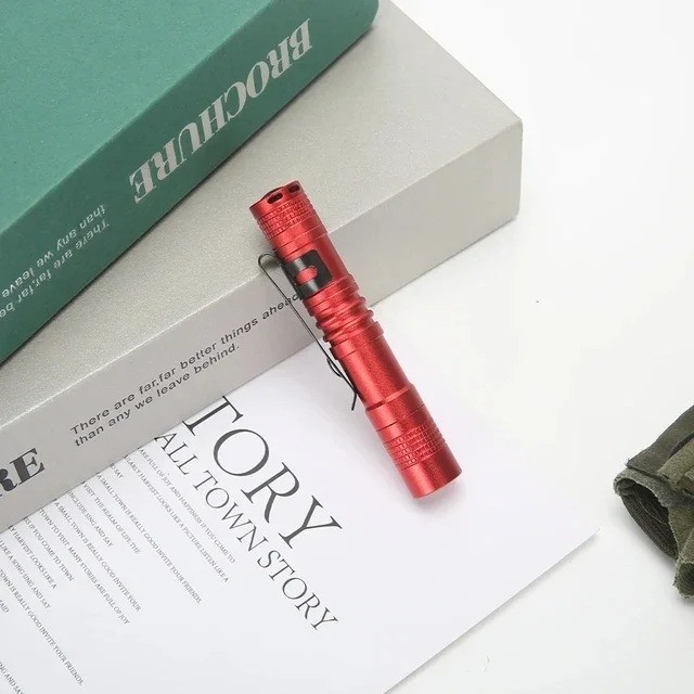 Mini LED Pen Flashlight Pocket Torch Handheld Clip Tactical Inspection Light USA